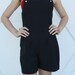 Vintage Black Romper size Small 1970's