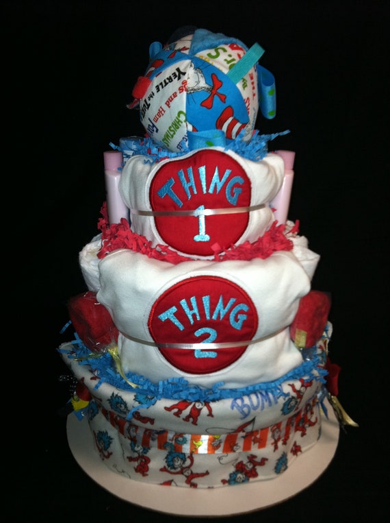 Items Similar To Thing 1 Thing 2 Dr Seuss Inspired Diaper Cake By