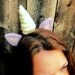 Purple unicorn headband ears and horn photo prop needle felted MADE to ORDER