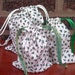 3 Christmas Tree Drawstring Gift Bag Upcycled