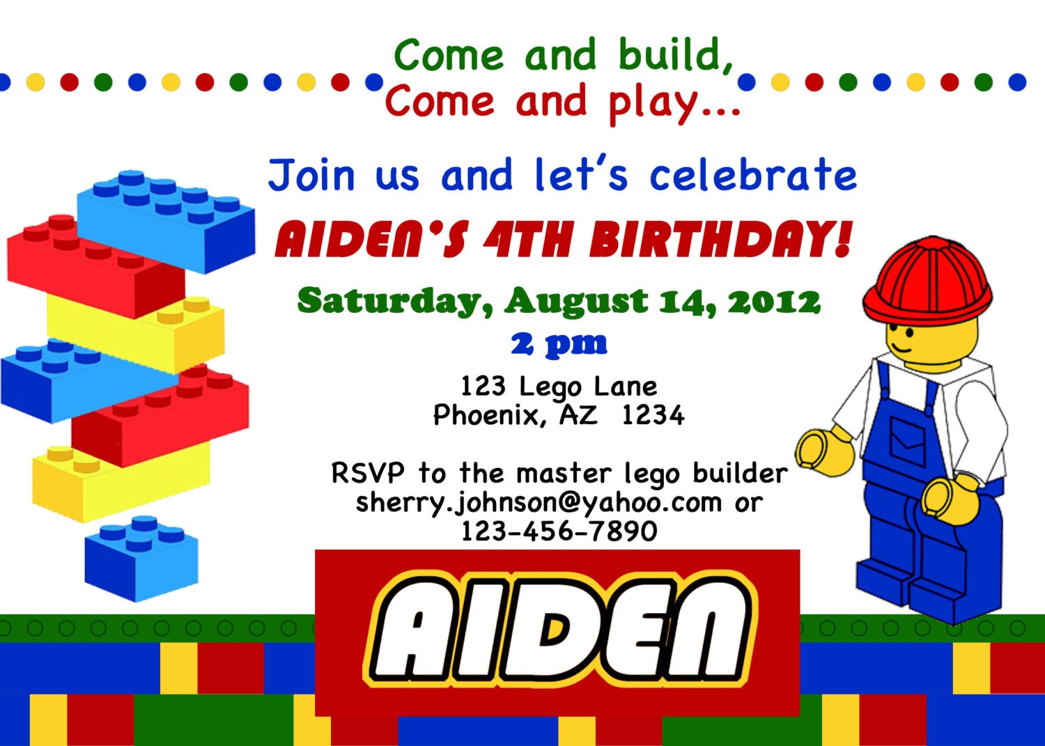 Lego Birthday Invitations Free Printable 4