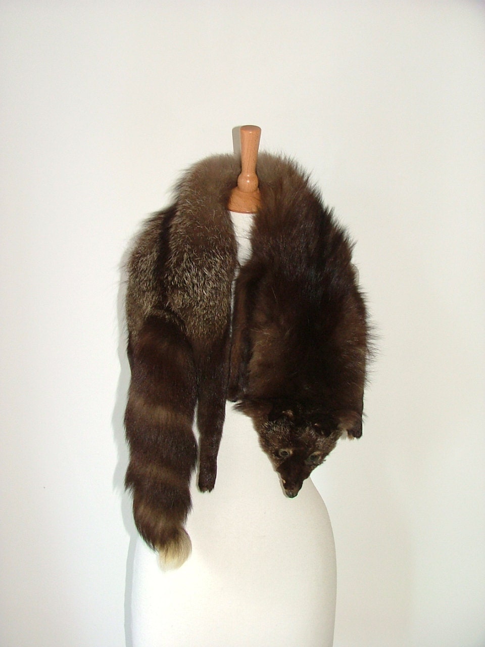 Vintage large 1940s real silver fox fur stole wrap scarf pelt