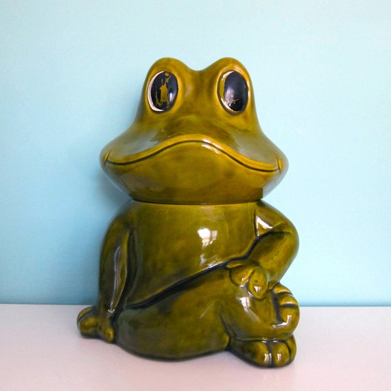 Frog Cookie Jar Neil The Frog by RetroGirlRedux on Etsy