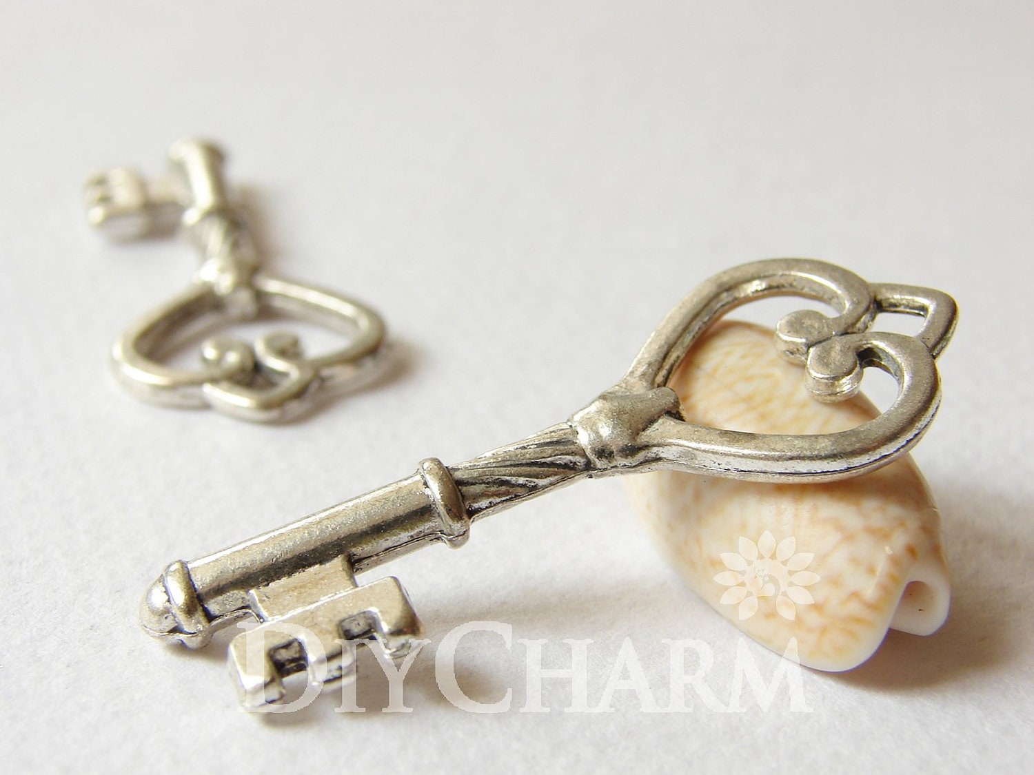 Antique Silver Diary Key Charms 45x18mm 5Pcs DF22060
