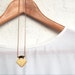 Hammered diamond pendant and black swarovski crystal necklace on gold plated chain - simple, everyday jewellery, geo, minimal