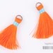 T001-OR// Orange, Mint Rayon Tassel Pendant, 4pcs, 40mm x 8mm