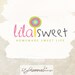 Sweet logo premade with cute lollipop business branding and watermark