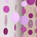 Set of 5 purple lavender circles dangling paper garland baby shower birthday party wedding decoration CLEARANCE