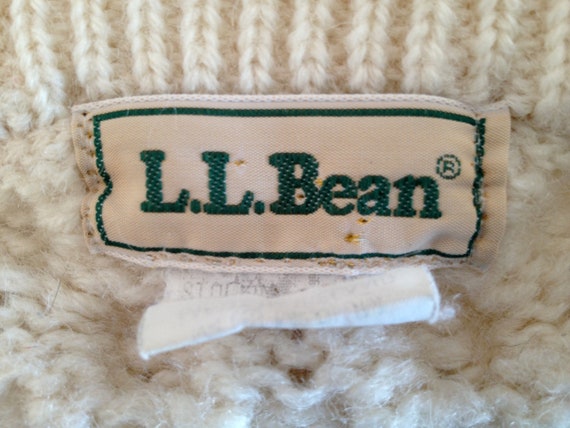 vintage ll bean classic irish aran knit wool sweater