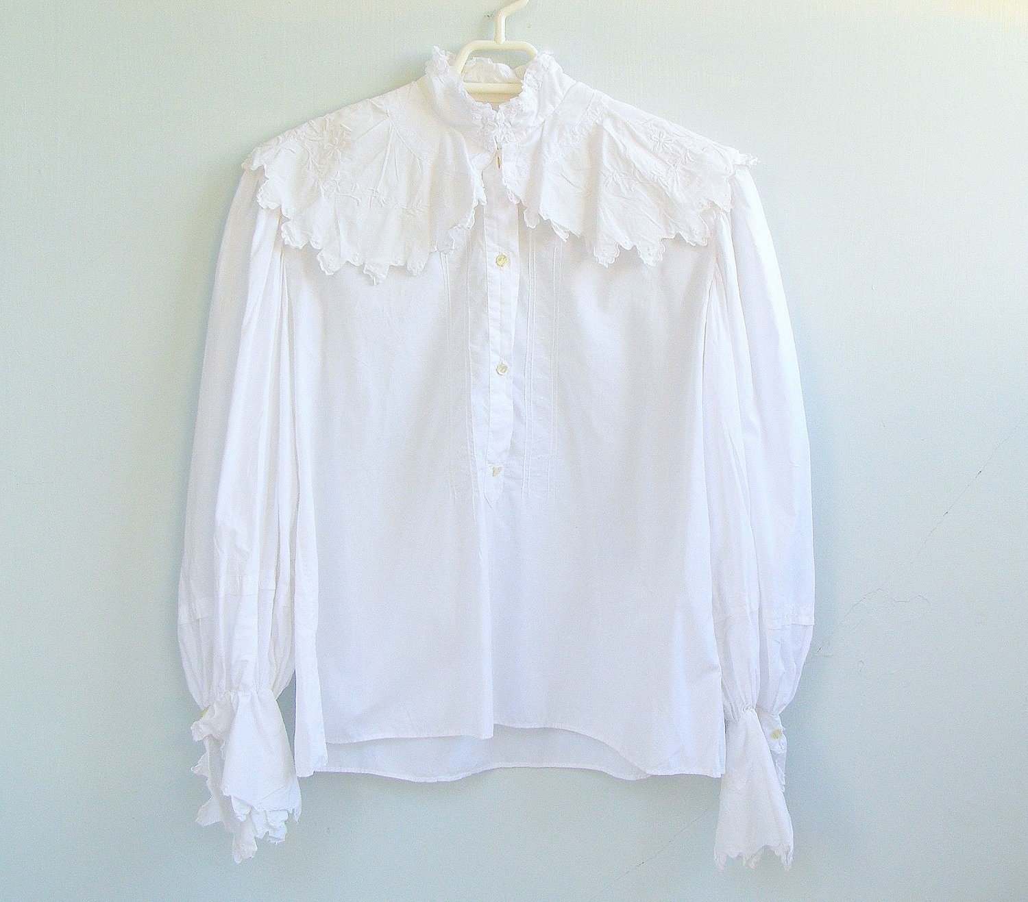 Antique French lace woman Blouse Victorian style by MeshuMaSH