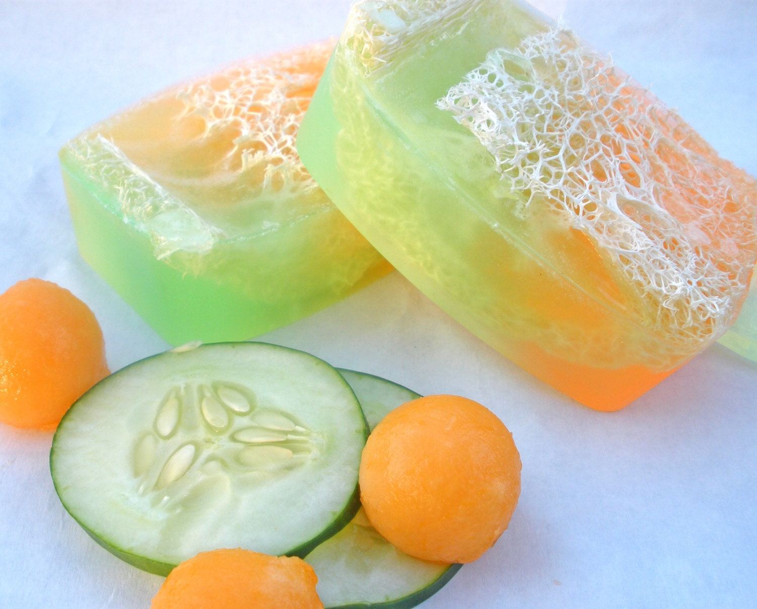 Cucumber Melon Organic Loofah Luffa Soap Big Bar Vegan