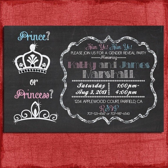 Prince Or Princess Gender Reveal Invitations 6