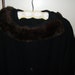 Vintage Black Wool Coat with Fur Trimmed Collar Size Large Retro Mad Men Only 35 USD