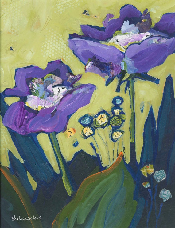 Purple Flowers Original Painting