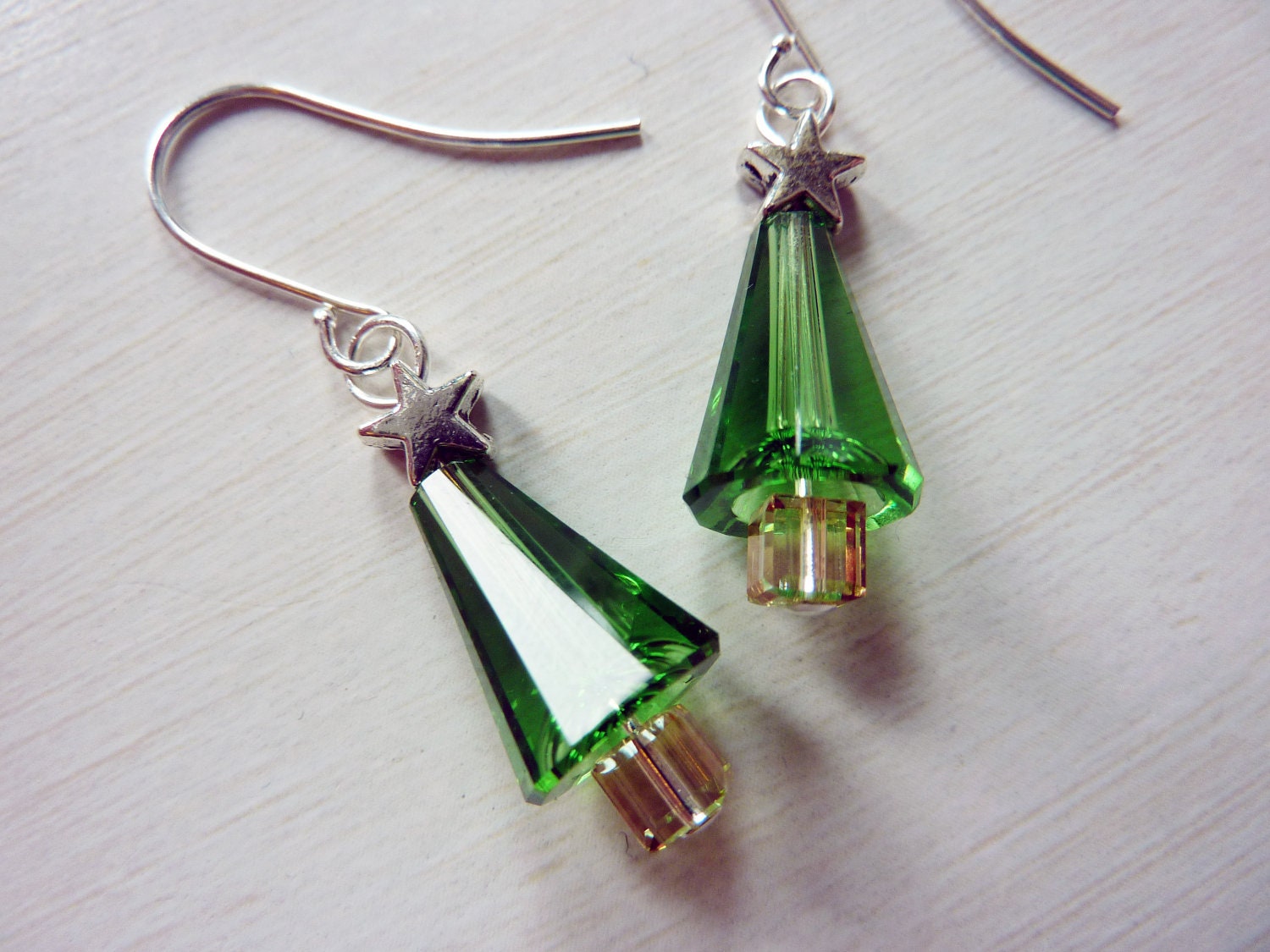 Simply Festive Christmas Tree Earrings Crystal by WeirdlyCute