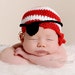 Newborn Boy Pirate Beanie, Eye Patch & Earring - Made to Order