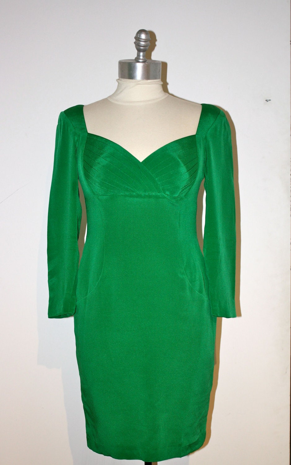Kelly Green Silk Dress