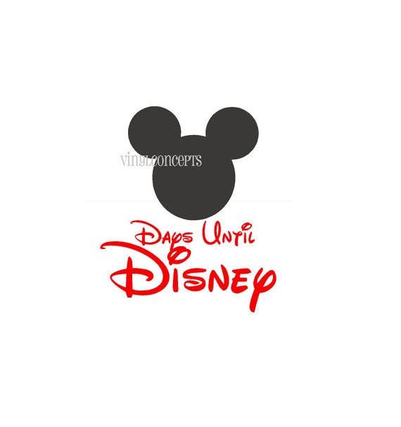 Days Until Disney With Chalkboard Mickey Minnie Vinyl Wall