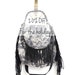 Black Friday sale - Gift for her- Canvas bag with Leather- fringe Hobo bag SALE --20% OFF--