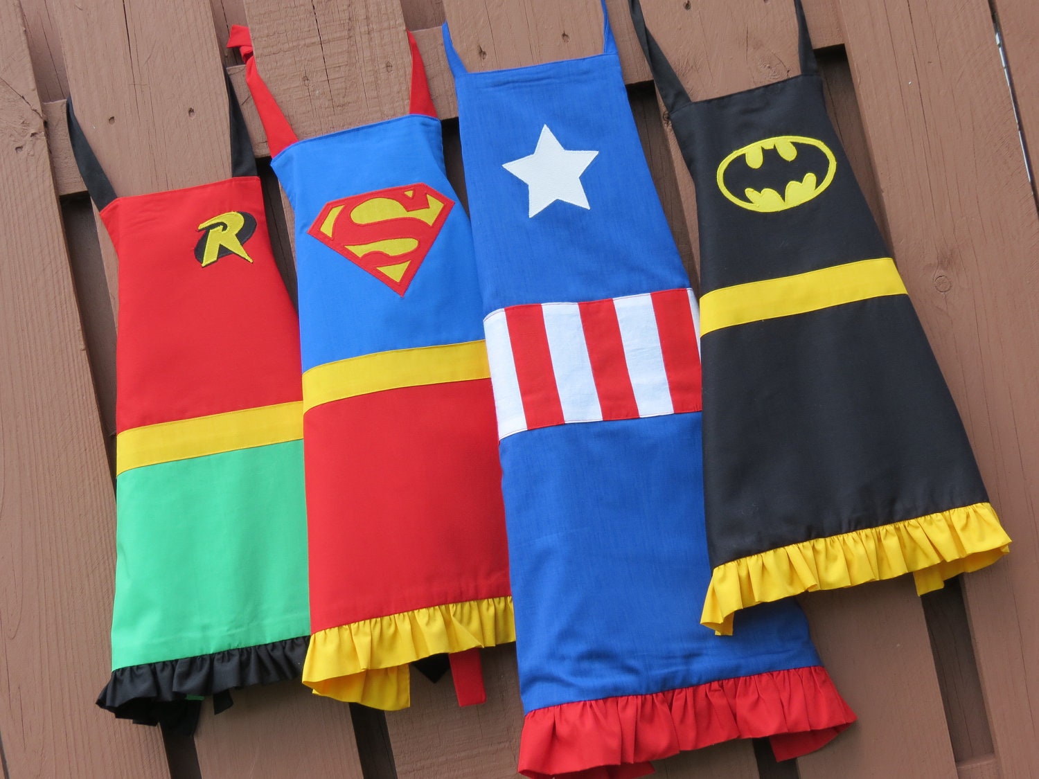 Kids superhero apron for girls or boys chose your hero no