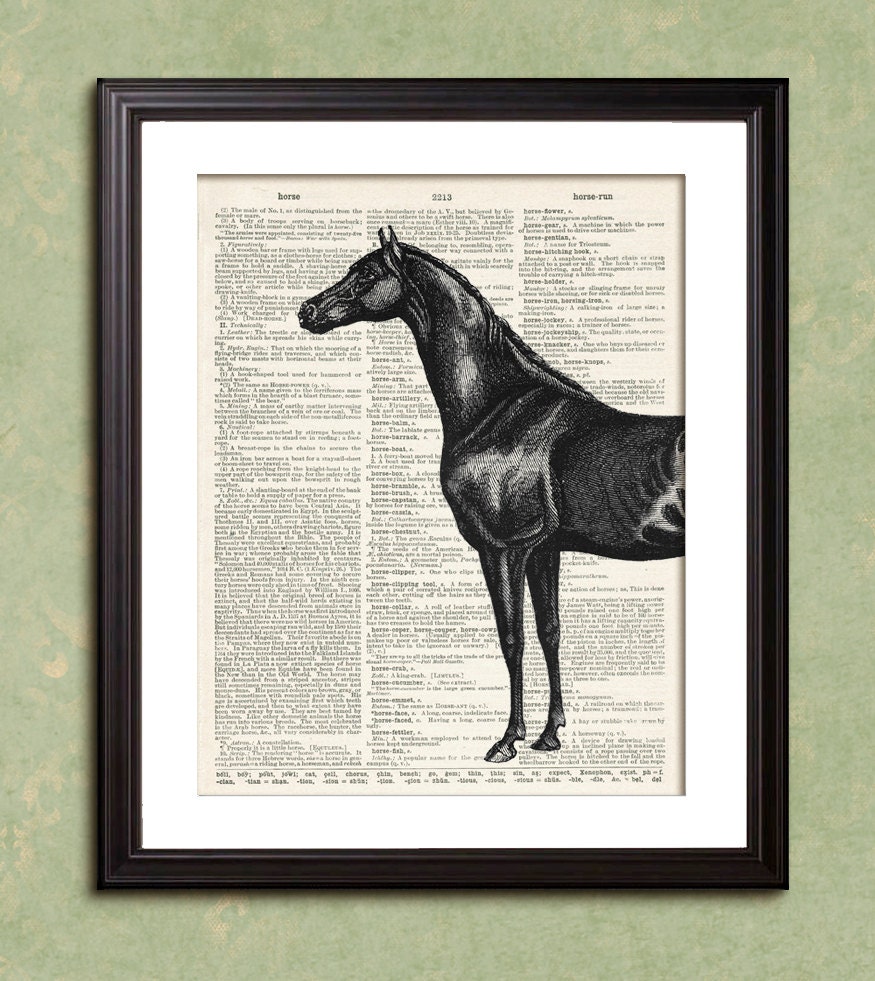 Horse Horses Dictionary Art Print Poster by EncorePrints on Etsy