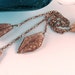 Long Lariat Necklace with Brown Crackle Leaf Beads - Chocolate Brown - Statement Necklace - Valentine - Gifts Under 25