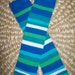 Baby Boy Leg Warmers Blue Green White Stripes