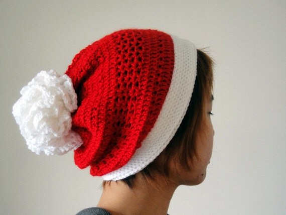 pom hat pom own your design Hat, Hat, Pom Santa Flower Crocheted Hat, Hat, Unique Hand Pom Pom