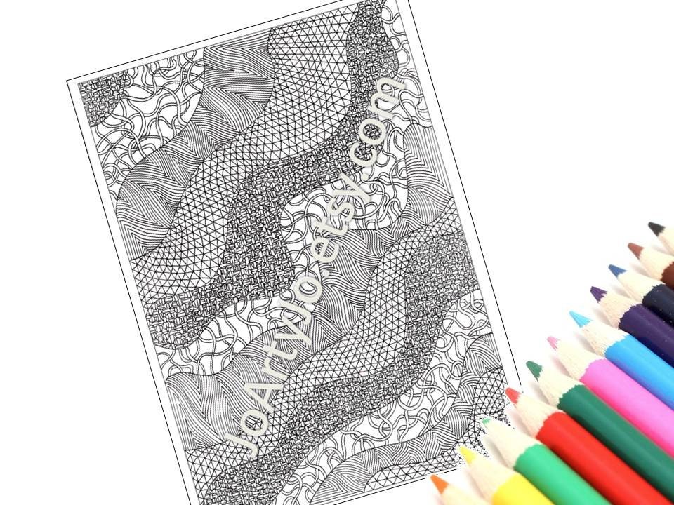 coloring page printable zentangle inspired intricate