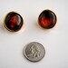 Vintage Faux Amber/Brown Plastic Round Earrings clip on