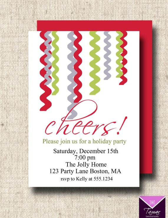 Printable Christmas-Holiday Party Invitation Any Occasion - with printable back Il_570xn