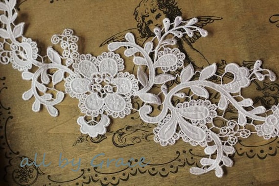 white lace flower appliques