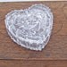 Reserved for Ann Romanova Vintage Press Glass Trinket Box Heart Shaped with Fitted Lid, Uk Seller