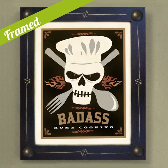 Items similar to Home Cooking Chef Art Print Framed Kitchen Art on Etsy