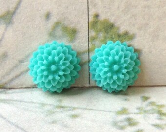 9 mm Green Little Resin Dahlia Flowers (.tc)