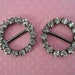 Gunmetal Rhinestone Buckles Sliders For Bridal Wear, Scrapbooking, Sewing -- 2pcs