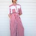 Vintage 80s Blouse and Palazzo Pants Two Piece Suit