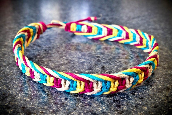 Carnival Fishbone Hemp Bracelet