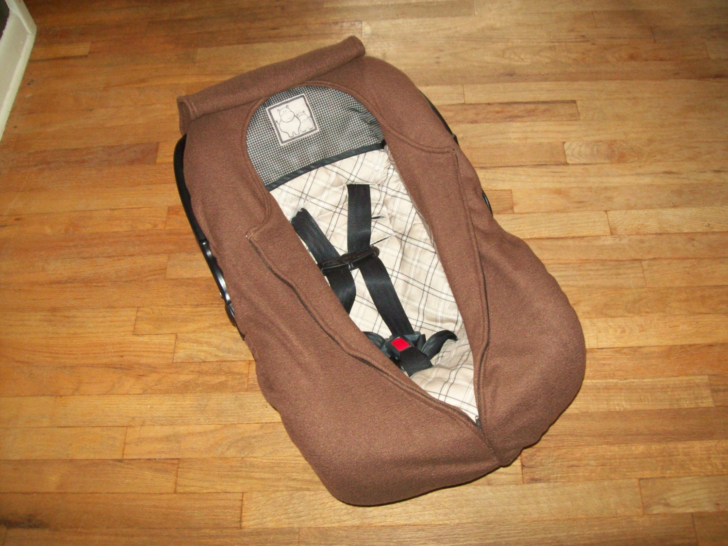 Fleece Infant Car Seat Cover Brown by AGrowingFamily on Etsy