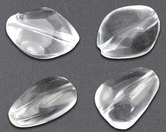 Clear Teardrop Beads - Clear - 25x16mm - 29x16mm - 8pcs - Ships IMMEDIATELY from California - G72