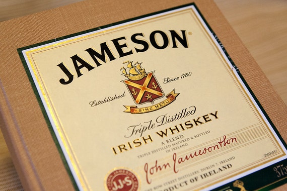 Yellow Blank Jameson Whiskey Label Notebook