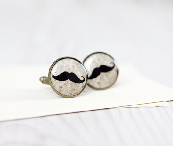 Men cufflinks - Mustache party cufflinks - Moustache Cuff links for him - Wedding Gifts for Groomsmen