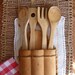 Wooden Spoons in Water Bucket, Wooden Utensil Wall Hanging