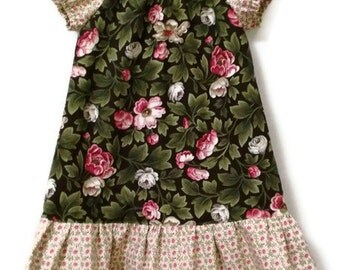 Floral Toddler Dress, Little Girls Dress, Girl Peasant Dress, Toddler Peasant Dress, Fall Dress, Girls Floral Dress, Fall Toddler Dress