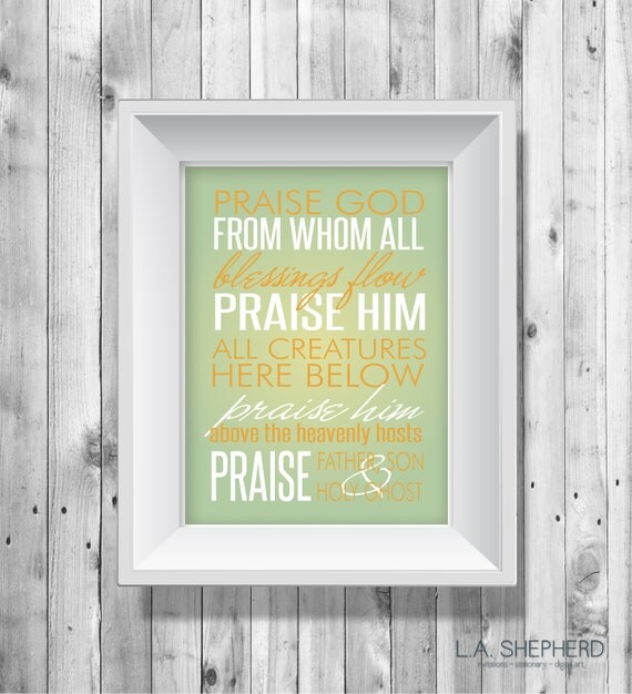 Items similar to Doxology Christian Art Printable on Etsy