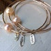 Wedding Date Set of 3 Rose Gold Bangles Light Pink Pearls