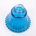 Vintage Blue Glass Oil Lamp Base Lamp Parts Vase Teal Blue Art Glass