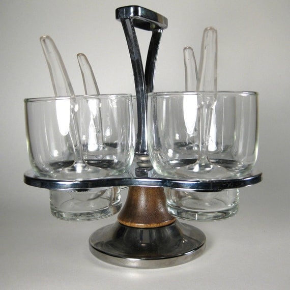 Vintage 1970s Lazy Susan Condiment Caddy V2012266