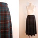 Vintage 1950s Pleated Skirt / Wool Tartan Plaid Pleated Skirt