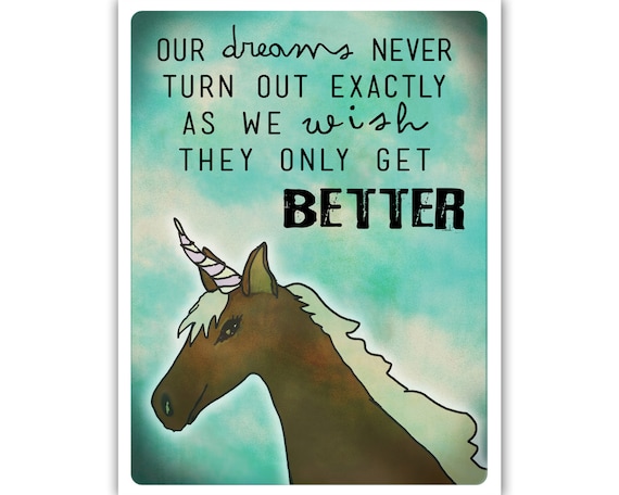 items similar to unicorn with inspirational quote canvas print on etsy